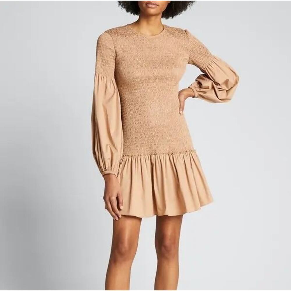 A.L.C. Smocked Puff Sleeve Dress Sz 0 $595 MSRP